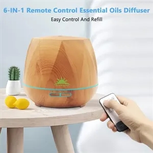 550ml LED wooden grain remote control essential oil diffuser