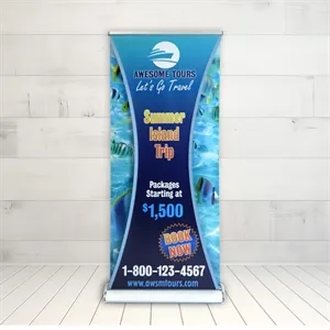 Deluxe Single/Double Retractable Stand w/33" x 80" Banner