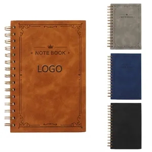 Custom Logo Leather Spiral Notebook Journal