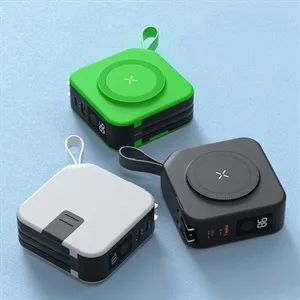 10000mAh Built-in Cable Charger Magnetic Wireless Power Bank