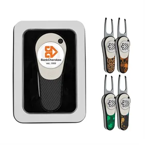 Custom Logo Pitchfix Ultima Golf Divot Tool in Window Tin