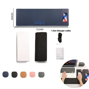 Contemporary Desk Mat W/QI Wireless Charging