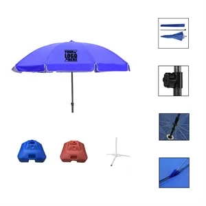 Custom Logo Deluxe Beach Umbrella - 7'