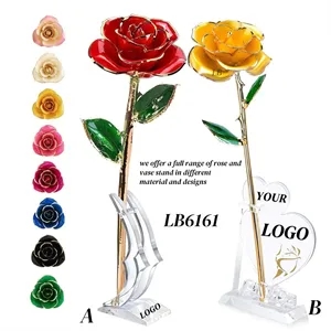 24K Gold Dipped Rose with Stand Romantic Gift Set