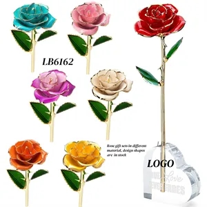 Dipped 24K Gold Rose with Stand Best Gift for Him Her