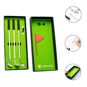 Custom Logo Multifunctional portable mini desktop golf ballpoint pen set