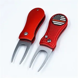 Retractable Golf Divot Repair Tool with Custom Magnetic Ball