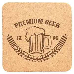 Square Cork Coaster 4" x 4"