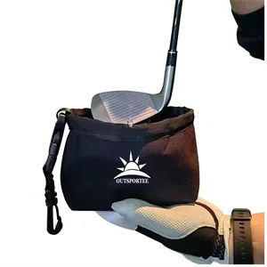 Golf Club Scrub and Ball Cleaning Bag w/Detachable Clip