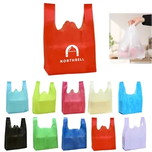 MOQ100 Reusable Non Woven T-Shirt Style Shopping Bag