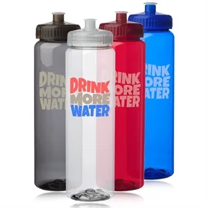 Poly-Clear Plastic Water Bottles - 32 oz