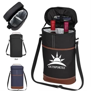 Portable Insulated Double Wine Cooler Bag