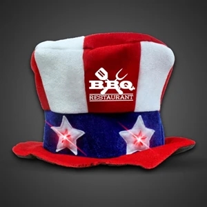 Flashing LED Uncle Sam Hat - Imprinted