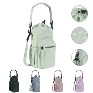Custom Logo Portable crossbody shoulder insulated water bottle holder