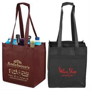 10"W x 11"H x 7"Gusset - "THE SONOMA" 6 Bottle Wine Tote Bag