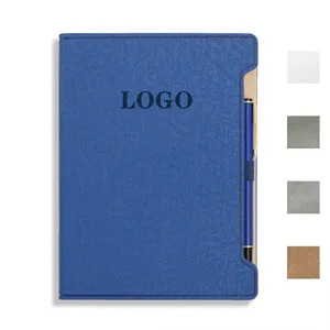 Custom Logo 8.26''x6.1'' Leather Notebook Journal with Pen