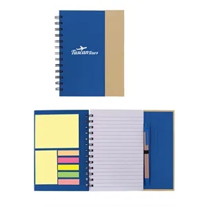 Prime Line Spiral Notebook With Sticky Notes & Pen 5.75" ...