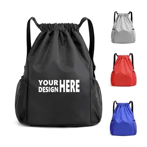 Custom Waterproof Oxford Drawstring Sports Bag - 19.7" x 15.