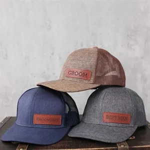 Custom Leather Patch Hat-Golf, Gift for Father's Day,Trucker