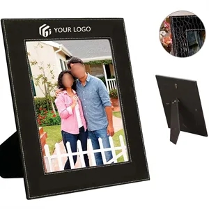 PU Leather Custom Logo Text Wedding Birthday Photo Frame