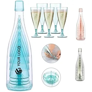 Clear Plastic Shatterproof Party Champagne Wine Goblet Set