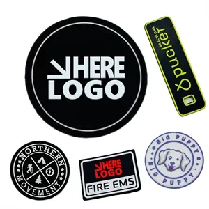 MOQ 100 PVC 2" Round Patch Rubber Label Decal