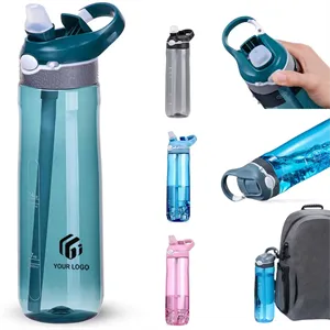 Custom Logo Hidden Nozzle Office Travel 25oz Water Bottle with Straw