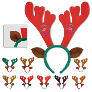 Full Color Christmas Reindeer Antler Headband