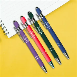 Custom Rubber Coated Stylus Ballpoint Pen