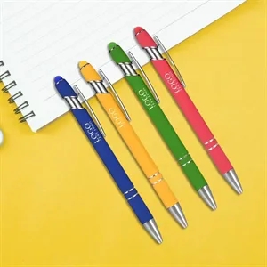 Metal Ballpoint Pen with Color Stylus Tip