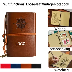 Custom Logo Multifunctional Loose-leaf Vintage Notebook