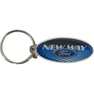 Custom Die Cast Keychain w/Offset Print & Epoxy Dome