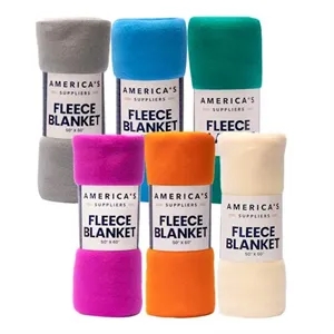 Custom Logo Fleece Blankets - 50x60 Assorted Colors