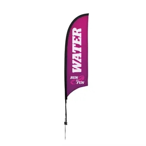 7' Premium Razor Sail Sign Flag, 1-Sided, Ground Spike