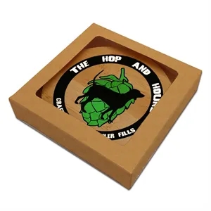 Ultra Vivid Bamboo Wood Coaster Set of 4