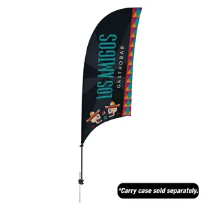 7.5' Value Razor Sail Sign Flag - 1-Sided with Ground Spike