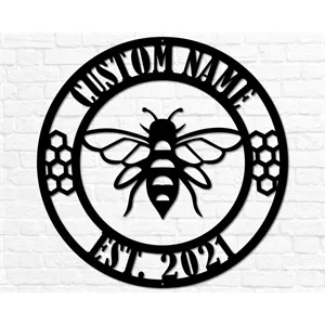 Custom Bee Logo Metal Sign