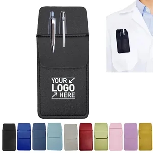 PU Leather Pocket Protector for Men Shirt Lab Coats