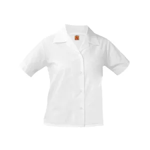 A+ Uniforms Woven Shirts - Girls' Pointed Collar Short Sl...