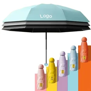 Custom Logo Compact Folding Umbrella with UV Protection and Logo