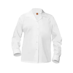 A+ Uniforms Woven Shirts - Girls' Pointed Collar Long Sle...