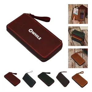 Genuine leather stationery box pencil case wallet