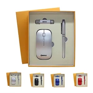 Wireless Mouse , pen and usb drive gift set