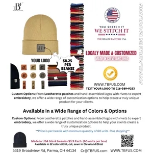 Made in USA Beanie Skully Knit Cap Winter Hat Custom / Blank