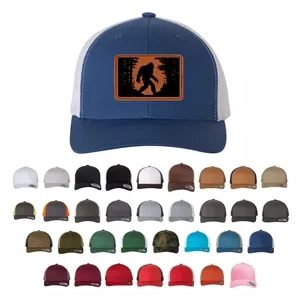 Structured 6 Panel Trucker Cap with Leather Patch