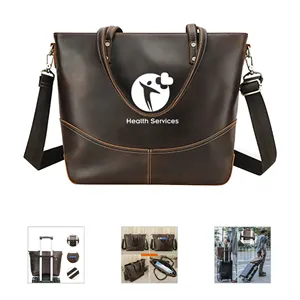 Genuine Leather Large Laptop Crossbody Bag