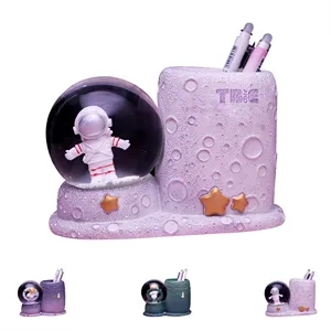 Cartoon Sparkling Snow Crystal Ball Pen Holder