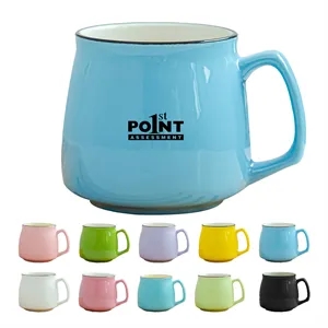13.5oz Glossy Potbelly Ceramic Coffee Mugs
