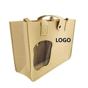 Felt Tote Bag With A Window