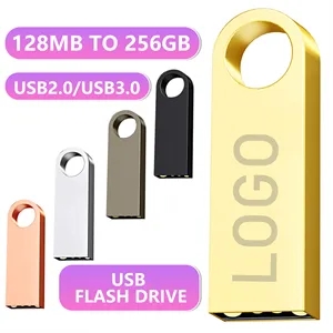 high-capacity metal USB flash drive attached to a keyring